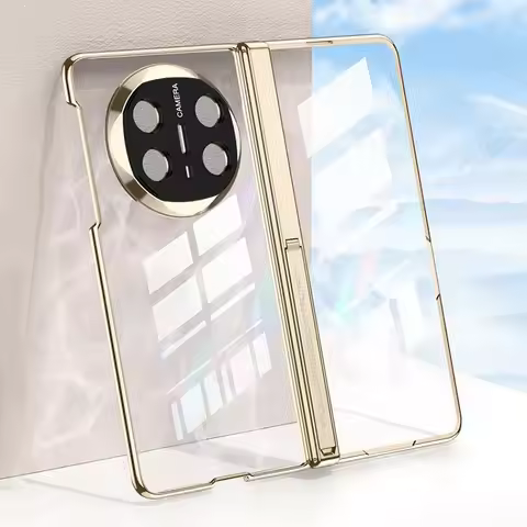 Phone case Magnetic Hinge Stand Clear Case for Huawei Mate X6 X5 Outer Screen Glass Luxury Plating P