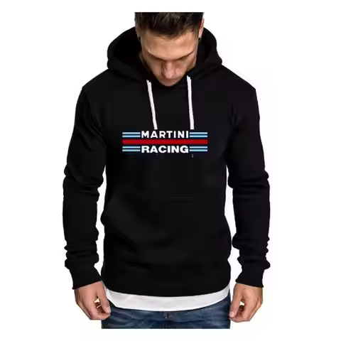 Men's Hoodie Martini Racing Print Unisex Hooded Fleece Sweatshirt Pullover Outwear Casual High Quali