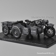 1:24 Scale Diecast Military Model Toy BMW R75 Panzerfaust 30 Sidecar Motorcycle Motor Tricycles Mini