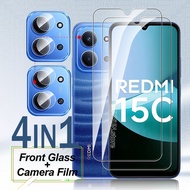 4In1 Tempered Glass For Xiaomi Redmi 15C 4G 6.9" 25078RA3EA Redmy 15 C c15 redmi15c Lens + Screen Pr