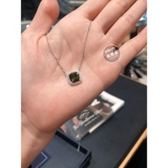 Daigou APM Monaco Square Khaki Navy Blue Adjustable Silver Necklace Clavicle Chain Gift