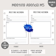Planner Book Refill Paper Binder Meeting Agenda Simple Minimalist M5