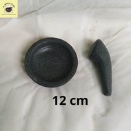 Cobek batu asli coet kecil Gratis ulekan muthu udah satu set termurah