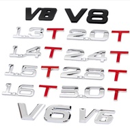 Car Metal Displacement Logo V6V8 Body to Digital Car Tail Logo 3.0 T2.0 TV8 Decoration Car Sticker _