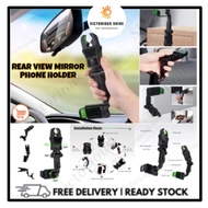 In-Car Rear View Mirror Mount Car Mirror Phone Holder 360 Degree Rotated Grip Pemegang Phone Holder 