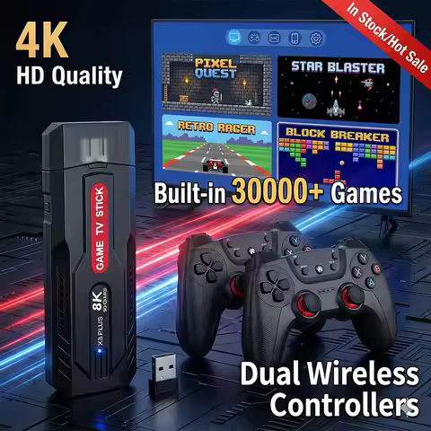 SMARTDUDE X3 plus Retro Game Stick 4K Ultra HD Video Game Console 30000+ Dual 2.4G Wireless Controll