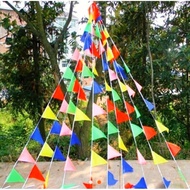 10 METERS COLORFUL TRIANGLE FLAGS PARTY FLAGS / FLAGS CEMPING FLAGS