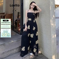 Lovito Elegant Jumpsuit Ditsy Floral Pattern Jumpsuit for Women LNE73839