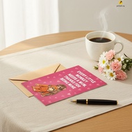 Mother's Day Greeting Card Cute Monkey Design Durable Cardstock Material for Multiple Occasions