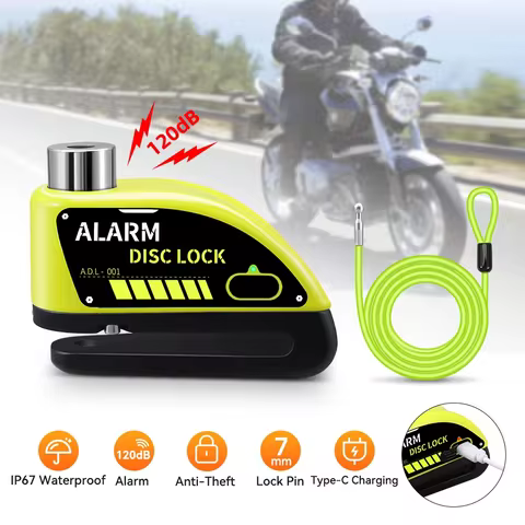 Extractme Motorcycle Alarm Disc Brake Lock Security Moto Wheel Disk Padlock Waterproof 110dB Loud An