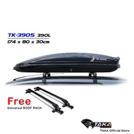 TAKA TK-390S Car Roof Box [Sport Series] [L Size] [Glossy Black] [FREE Universal Roof Rack] Cargo ROOFBOX