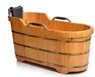 香柏木實木泡澡桶｜成人木桶浴桶可帶蓋｜居家高級沐浴享受-泡澡桶木桶-浴桶成人香柏木洗澡桶大人實木沐浴盆燻蒸帶蓋