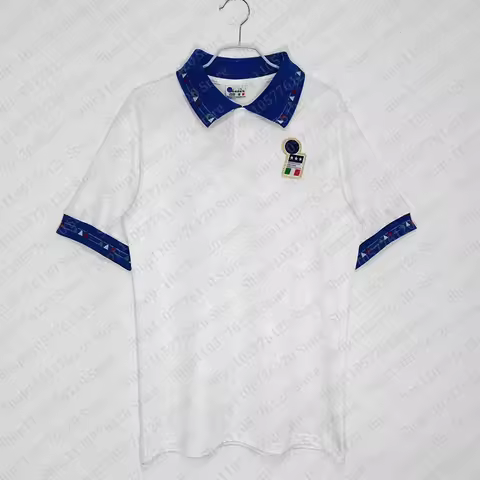 Euro 1994 Retro Italy Blue White Football Soccer Jersey Quick Dry Breath Men Running Sport Shirt Tha