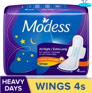 Authentic MODESS Sanitary Napkin All Night with Wings ( 4 pads )