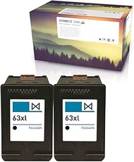 Summit Ink Remanufactured Ink Cartridge Replacement for HP 63XL Black 2 Pack for Deskjet 1112 2130 2132 3630 3632 3633 3634 3636 Envy 4512 4513 4520 4522 4523 OfficeJet 3830 3831 3833 4650 4652 4655