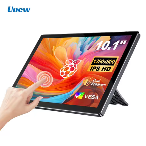 Unew 10.1 inch 1280x800 IPS Touch Raspberry Monitor HDMI Type-C Display for Raspberry Pi 5 4 4B/3B/3