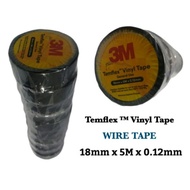 3M TEMFLEX VINYL TAPE WAYAR TAPE (PC) (BLACK) ELECTRIC WIRE TAPE 18MM