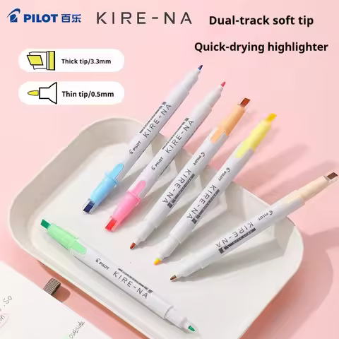 Pilot KIRE-NA Color Dual Tip Highlighter Japanese Stationery Quick Dry Fluorescent Marker Pens Drawi