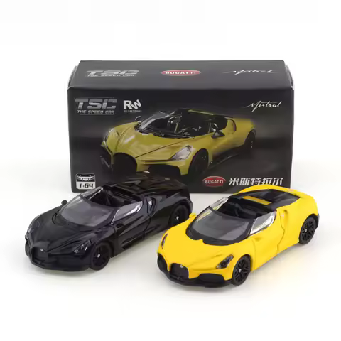 TSC 1:64 Bugatti Mistral Sports Car Simulation Miniature Model Alloy Die-cast Small Car Collection O