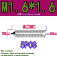 304 Stainless Steel Flat Edge Pointed Edge Screw M1.6 x1.6 Outdoor Anti-rust Flat Edge Pointed Edge 