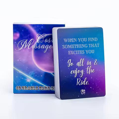 Premium Board Game Cosmic Messages 42 Oracle Card Deck Twin Flame Love Message English Visions Divin