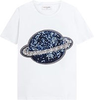 Girls Boys Independence Day T-Shirt Fashion Sequins 4th of July Top Summer American Flag 2-9Y, White