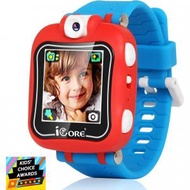 兒童智能手錶聖誕禮物自拍相機、電子遊戲、鬧鐘、計算器 適合4-12歲的生日（紅藍）