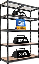 HOMEDANT Z-BEAM Heavy Duty Wide Size Garage Storage, 5-Tier Adjustable Metal Shelving Unit Utility R