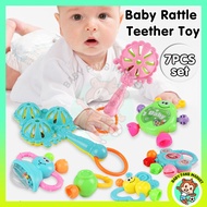 7Pcs Set Newborn Toddler Soft Silicone Rattles Teether Toys Baby Hand Shaking Bell Toys Mainan Bayi 