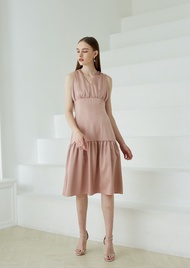 LALIT STUDIO Zara Dress Pink เดรสแขนกุดออกงาน สีชมพู ชุดออกงานกลางวัน ผ้าดัชเชสเนื้อดี ใส่สบาย ออกเด