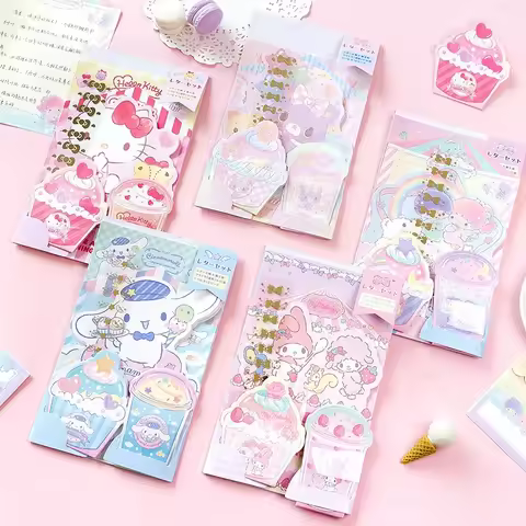 Kawaii Sanrio Kitty Melody LittleTwinStars Envelope Set Cute Festival Message Greeting Card Memo Pad