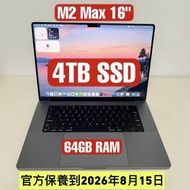 Macbook Pro 16" 2023年 /CPU M2 Max /官方保養到2026年8月/38gpu/ 64GB RAM / 4TB...