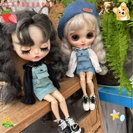 CLEVERHD Doll Princess Shirt, 7 Styles Casual Wears Pocket Jeans Overalls Skirt, Kids Toys DIY Acces