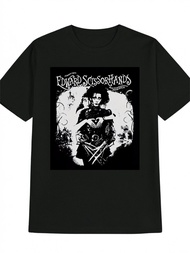 Edward Scissorhands Graphic Print Men's Casual T-Shirt - Black, Round Neck, Short Sleeve