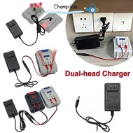 CHAMPIONO Lithium Battery Charger, 18/21V/24V Lithium Overload Protection Dual-head Charger,  Univer