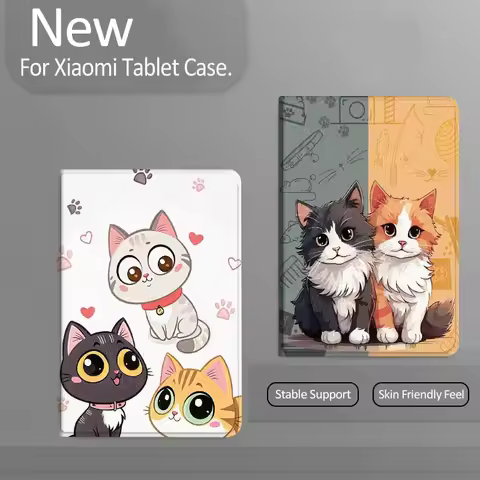 Cute Cat Illustration For Xiaomi Redmi Mi Pad 4 5 6 7 8 K SE Mini Pro Plus Max 10.1 11.2 inch Tablet