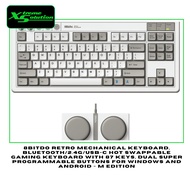 8BitDo Retro Mechanical Keyboard, Bluetooth/2.4G/USB-C Hot Swappable Gaming Keyboard with 87 Keys, D