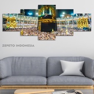 Kaaba Mecca Room Clock 100X40 Multi Panel Zepeto Indonesia/ Muslim Wall Clock Kaaba Makkah Jumbo Roo