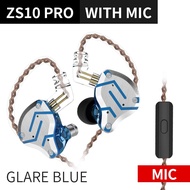 KZ ZS10 Pro Metal (มีไมค์) Headset 4BA+1DD Hybrid 10 drivers HIFI Bass Earbuds In Ear Monitor Headph