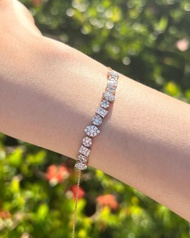 天然鑽石 頸鏈 鎖骨鏈 頸圈 • 18K玫瑰金幾何圖案鑽石手鏈