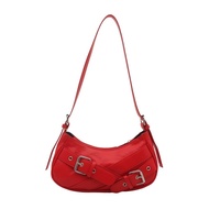 Y2K Belt Buckle Armpit Bag Harajuku PU Leather Y2k Shoulder Bags Vintage Gothic Spicy Girls Handbag 