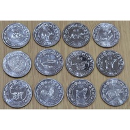 Singapore 10 dollars 新加坡 $10 全新 十二生肖币 1981年 鸡年至 1992 猴年 共12枚 完整生肖币  Singapore Chinese zodiac full se