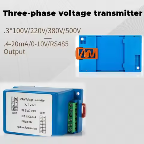 3 Phase Voltage Transmitte 4-20mA 0-10V 0-5V Voltage Sensor 100V 220V 380V 500V Voltage Transducer