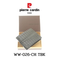 Pierre Cardin (ปีแอร์ การ์แดง) กระเป๋าธนบัตร กระเป๋าสตางค์เล็ก  กระเป๋าสตางค์เท่ๆ กระเป๋าหนัง กระเป๋าหนังแท้ รุ่น WW-026-CH T พร้อมส่ง ราคาพิเศษ