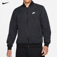 Nike Men's Standing Collar Thin Jacket Woven Zipper Baseball Jersey Embroidered Logo Windproof Sport