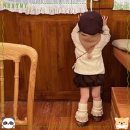 NEXTMY Mid-Calf Sock, Thickened Knitted Leg Warmers,  Solid Color Pile Sock Kids