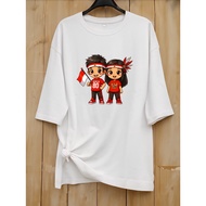 Jumbo Independence Day T-shirt for Women, August Shirt HR8, 7 Sleeves,/8, Combed Cotton, White