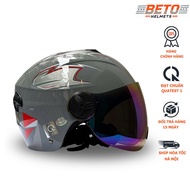 Genuine BKtec BK68 half-head helmet, cement gray, 7-color glass - unique sporty style for both men a