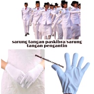 (1 psng) sarung tangan paskibra putih polos/sarung tangan upacara brndera