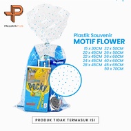 OPP Plastic Hampers Goodie Bag Souvenir Flower Motif Variant biru Size 15x30/ 20x45/22x45/24x45/28x4